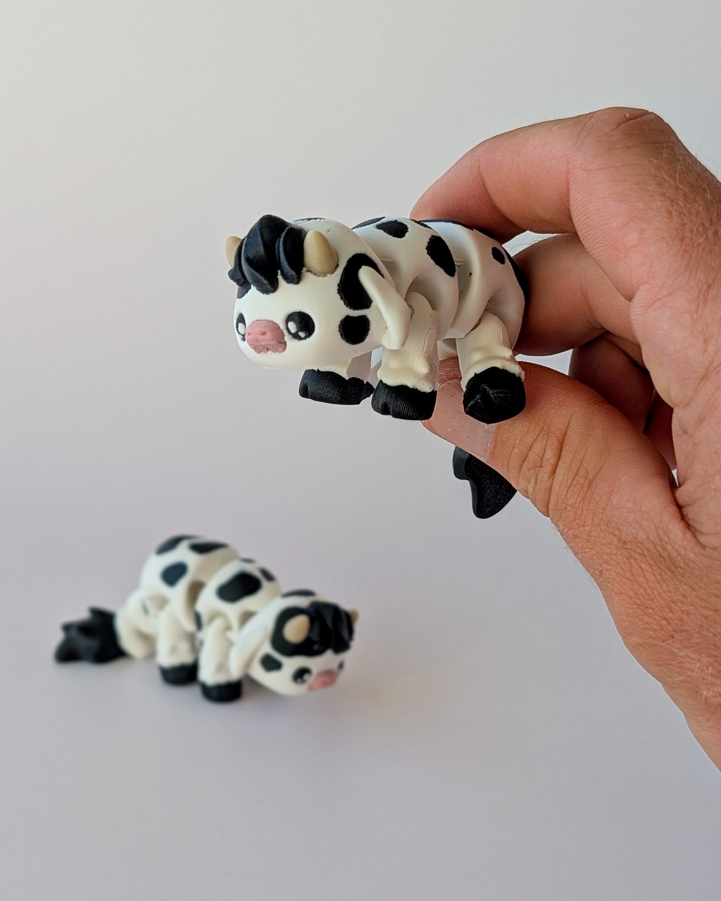 Cow β 3D printed brown and white cow critter, handmade in Geelong by Elevated Expressions