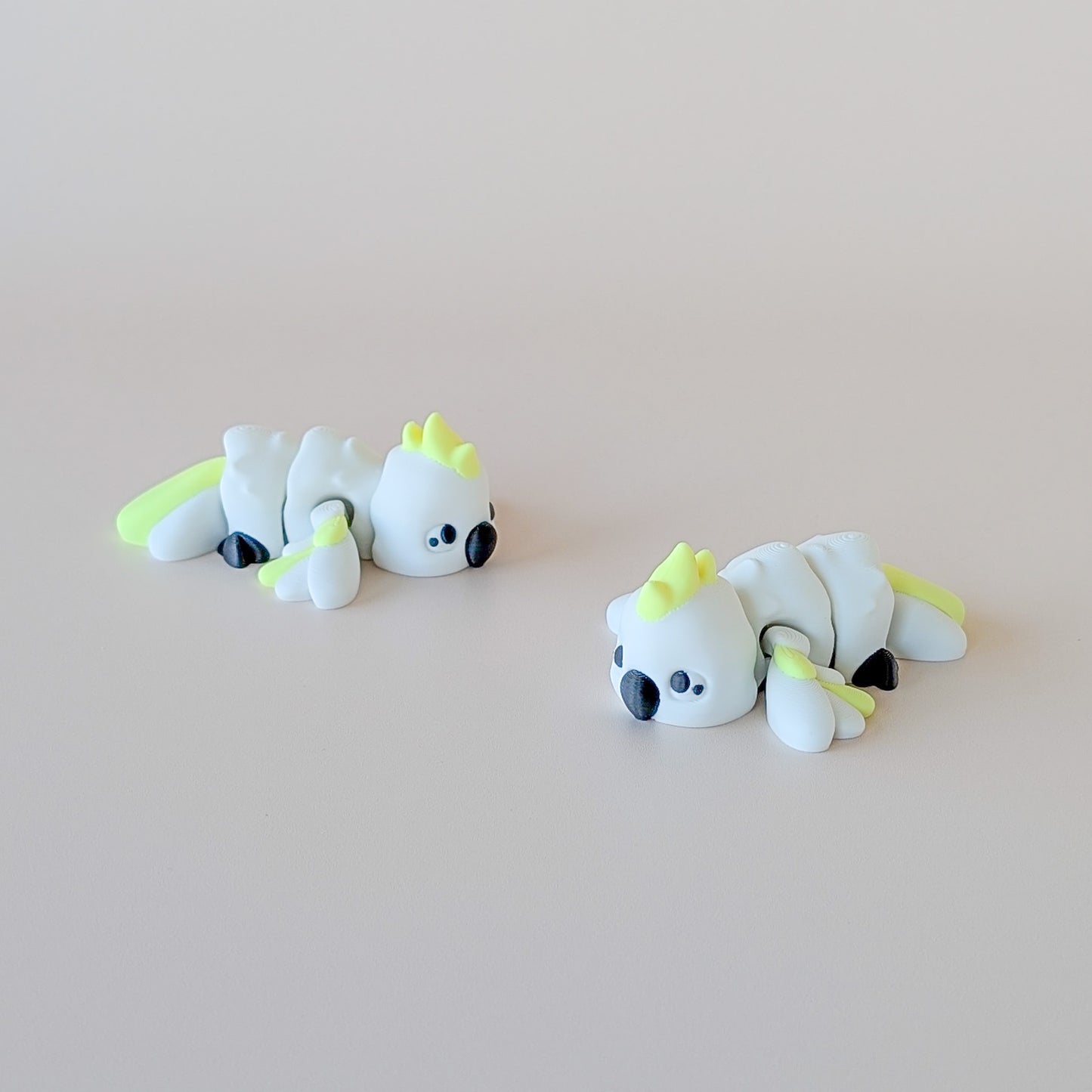Cockatoo – 3D printed cockatoo bird fidget critter, handmade in Geelong by Elevated Expressions