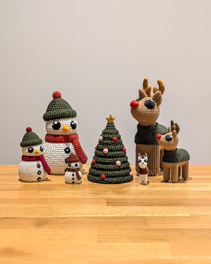 Snowman, Reindeer & Tree