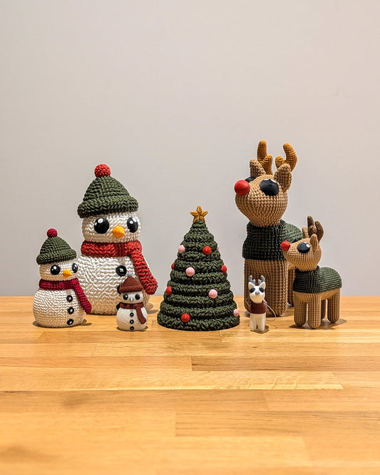 Snowman, Reindeer & Tree