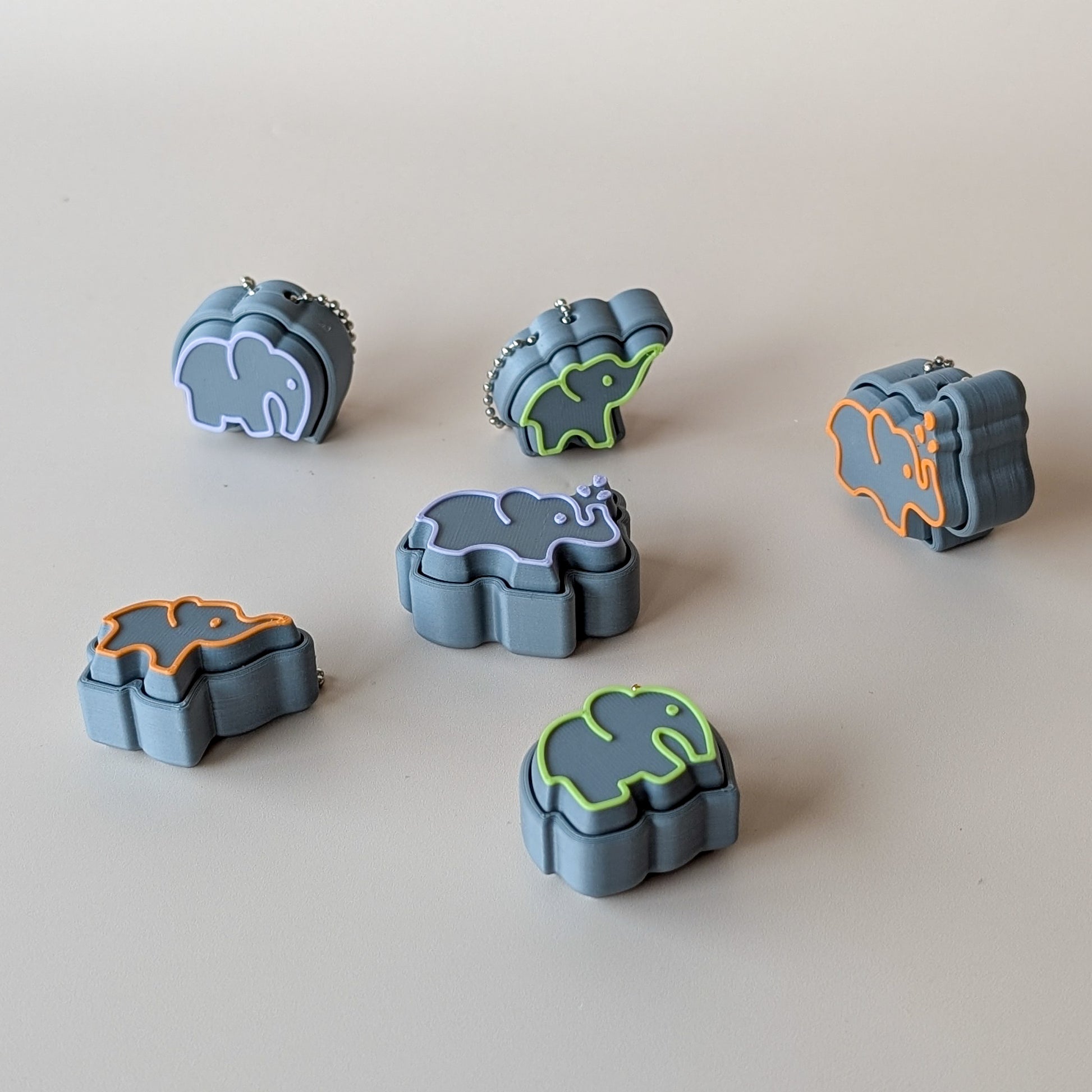 Elephant Clicker desk and pocket fidget toy — clicky or silent switch, three unique shapes