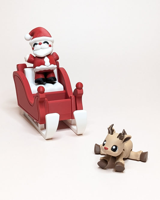 Santa, Reindeer & Sleigh