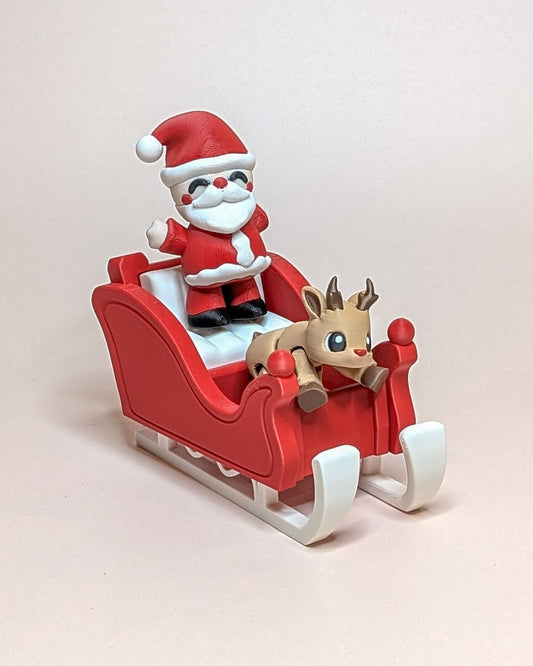 Santa, Reindeer & Sleigh