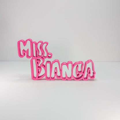 Teacher Name Plate - 3D printed on the Surf Coast, Geelong by Elevated Expressions